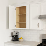 Home Decorators Collection Grayson 15 in. W x 12 in. D x 30 in. H Assembled Plywood Wall Kitchen Cabinet in Pacific White with Soft Close