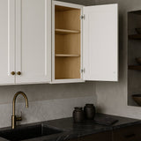 Home Decorators Collection Grayson 15 in. W x 12 in. D x 30 in. H Assembled Plywood Wall Kitchen Cabinet in Pacific White with Soft Close