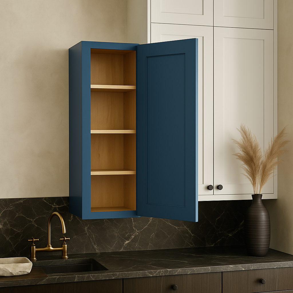 Home Decorators Collection Grayson Mythic Blue Wall Kitchen Cabinet with Soft Close