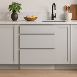 RELIABILT Overlake 18-in W x 34.5-in H x 24-in D Gray 3-Drawer Base Cabinet, Ready to Assemble, Plywood, Shaker Style