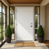 Masonite 32 in. x 80 in. Premium Right-Hand Outswing Flush Primed Steel Prehung Exterior Door, No Brickmold