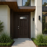 Masonite Croxley Camber Fan Lite 36 in. x 80 in. Right-Hand Oak Grain Espresso Finished Fiberglass Prehung Front Door (No Brickmold)