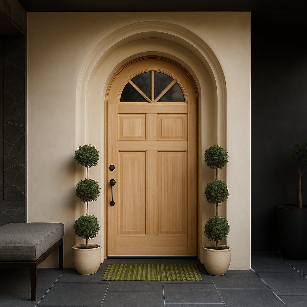 Masonite 36 in. x 80 in. Fan Lite Unfinished Fir Front Exterior Door Slab
