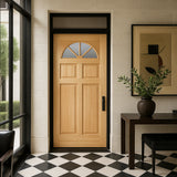 Masonite 36 in. x 80 in. Fan Lite Unfinished Fir Front Exterior Door Slab