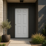 Masonite Utility 6-Panel Primed Steel Prehung Front Door, No Brickmold, Right-Hand Inswing, 32 in. x 80 in.
