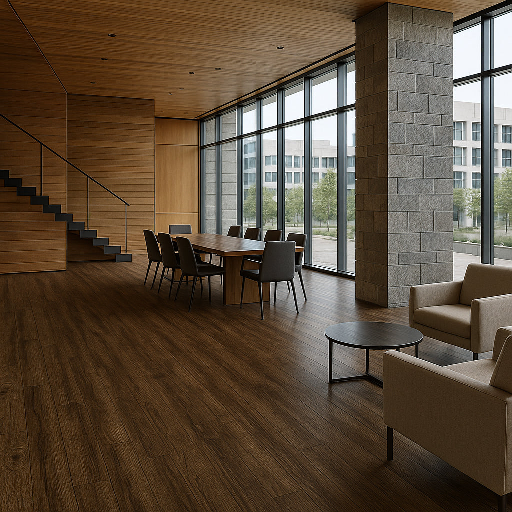 Armstrong Flooring Pro Mark Mudslide Brown Luxury Vinyl Plank Flooring - Waterproof, Glue Down, 35.95 Sq. Ft.