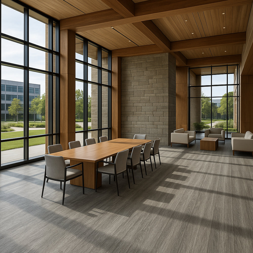 Armstrong Flooring RenoVantage Pro Thunder Cloud Gray Luxury Vinyl Plank Flooring - Waterproof, Glue Down, 38.88 Sq. Ft.