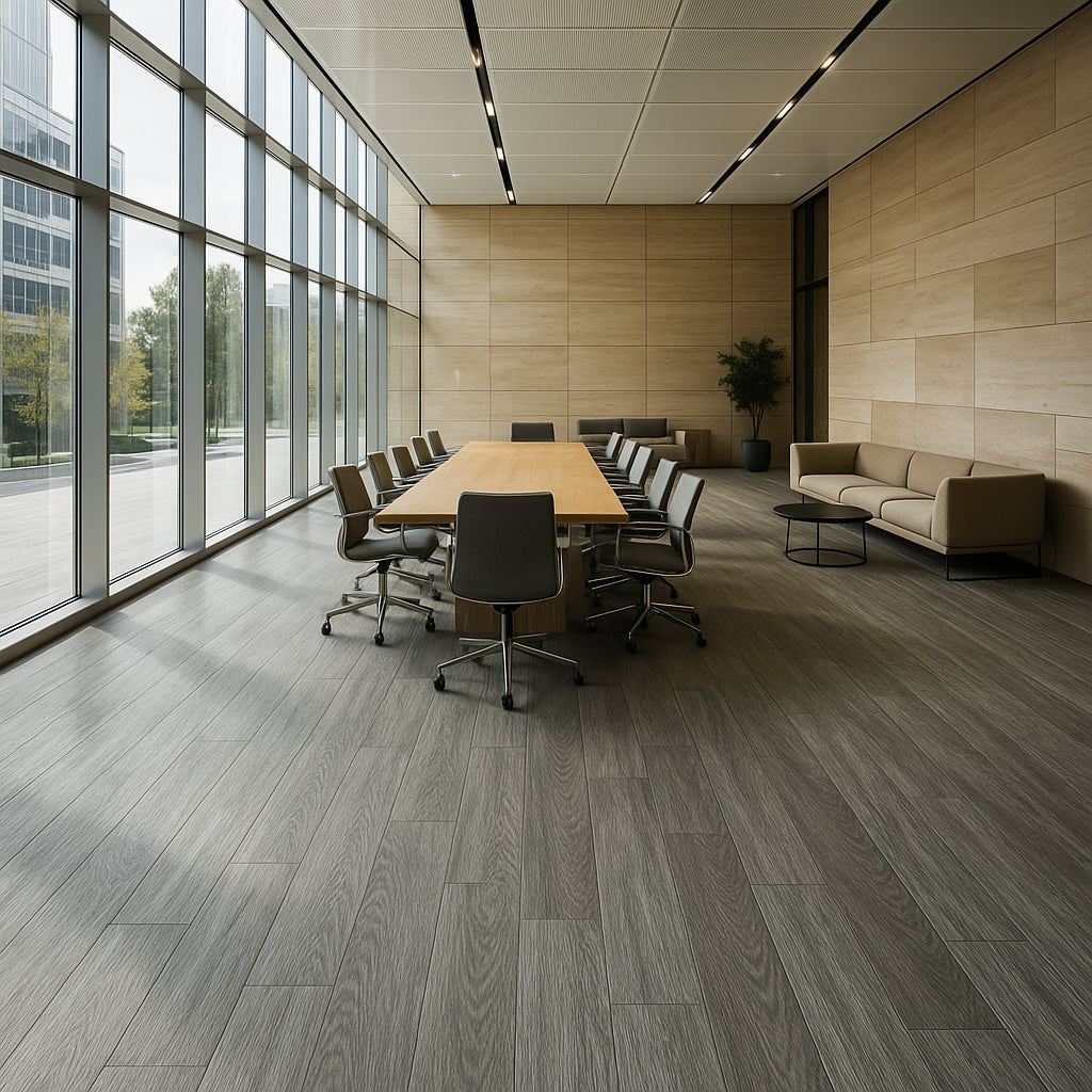 Armstrong Flooring RenoVantage Pro Thunder Cloud Gray Luxury Vinyl Plank Flooring - Waterproof, Glue Down, 38.88 Sq. Ft.