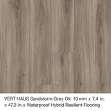 VERT HAUS Sandstorm Grey Oak Waterproof Hybrid Resilient Flooring - 27 sq. ft./Case