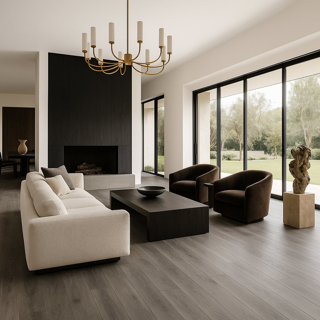 DOTFLOOR Antique Gray Waterproof Hybrid Resilient Flooring - 7.17 in. W x 48 in. L