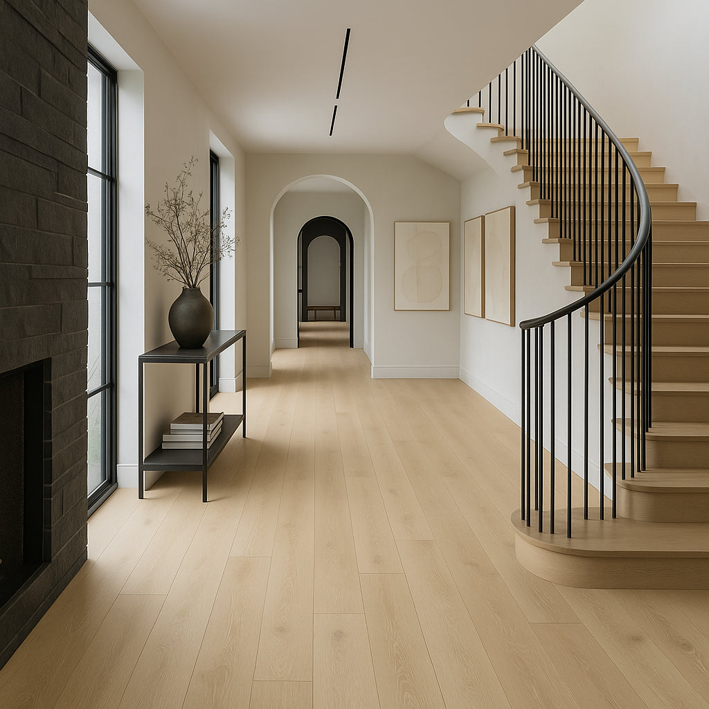 A&A Surfaces Medina Oak Waterproof Hybrid Flooring - 7.7 in x 48 in