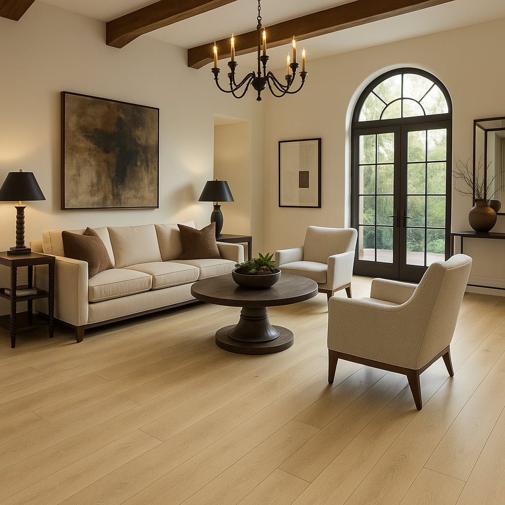 A&A Surfaces Medina Oak Waterproof Hybrid Flooring - 7.7 in x 48 in