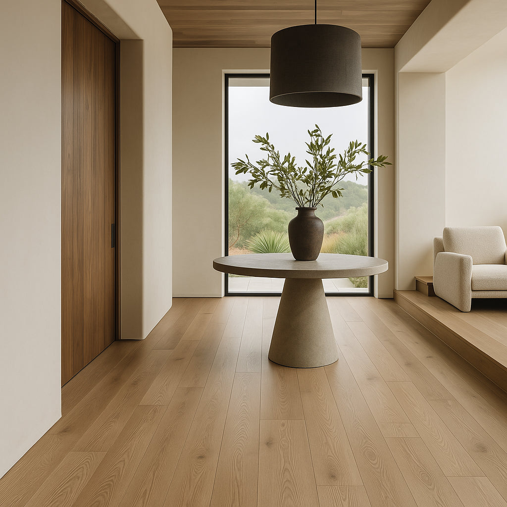 Superoak Plain Driftwood Hybrid Resilient Flooring - Waterproof, Scratch-Resistant, 7.68 in. x 48 in.