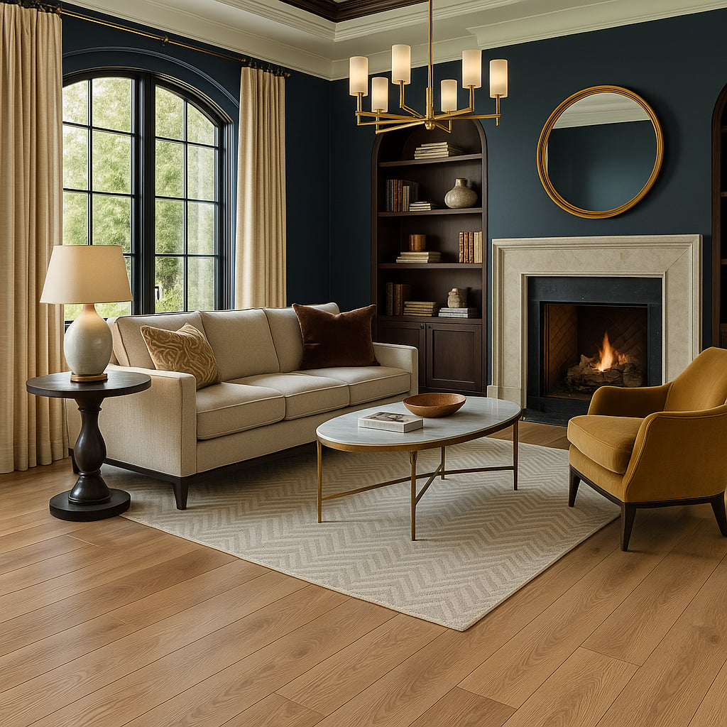 Superoak Plain Driftwood Hybrid Resilient Flooring - Waterproof, Scratch-Resistant, 7.68 in. x 48 in.