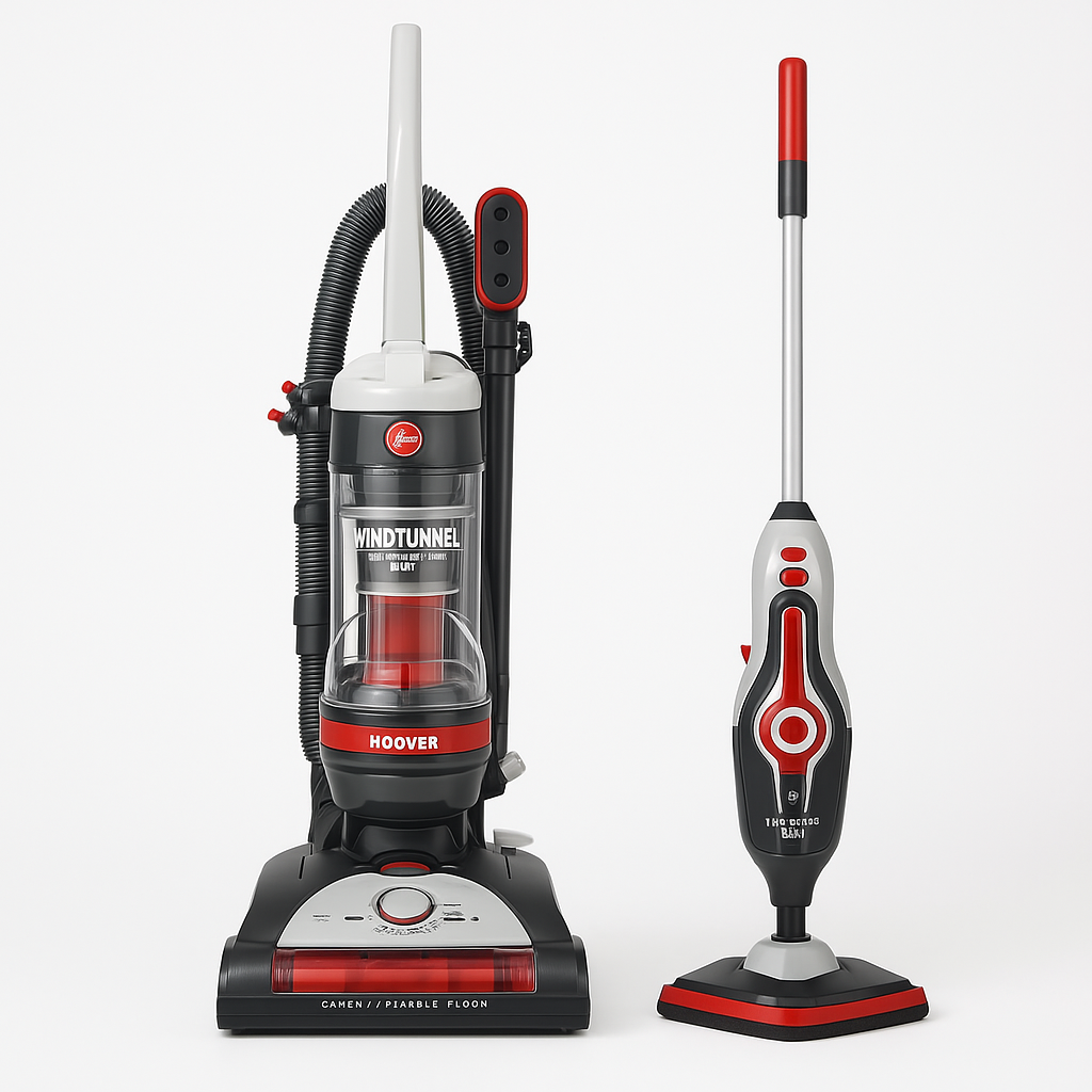 HOOVER WindTunnel Cord Rewind Pet Bagless Upright Vacuum Cleaner with Pet Steam Mop