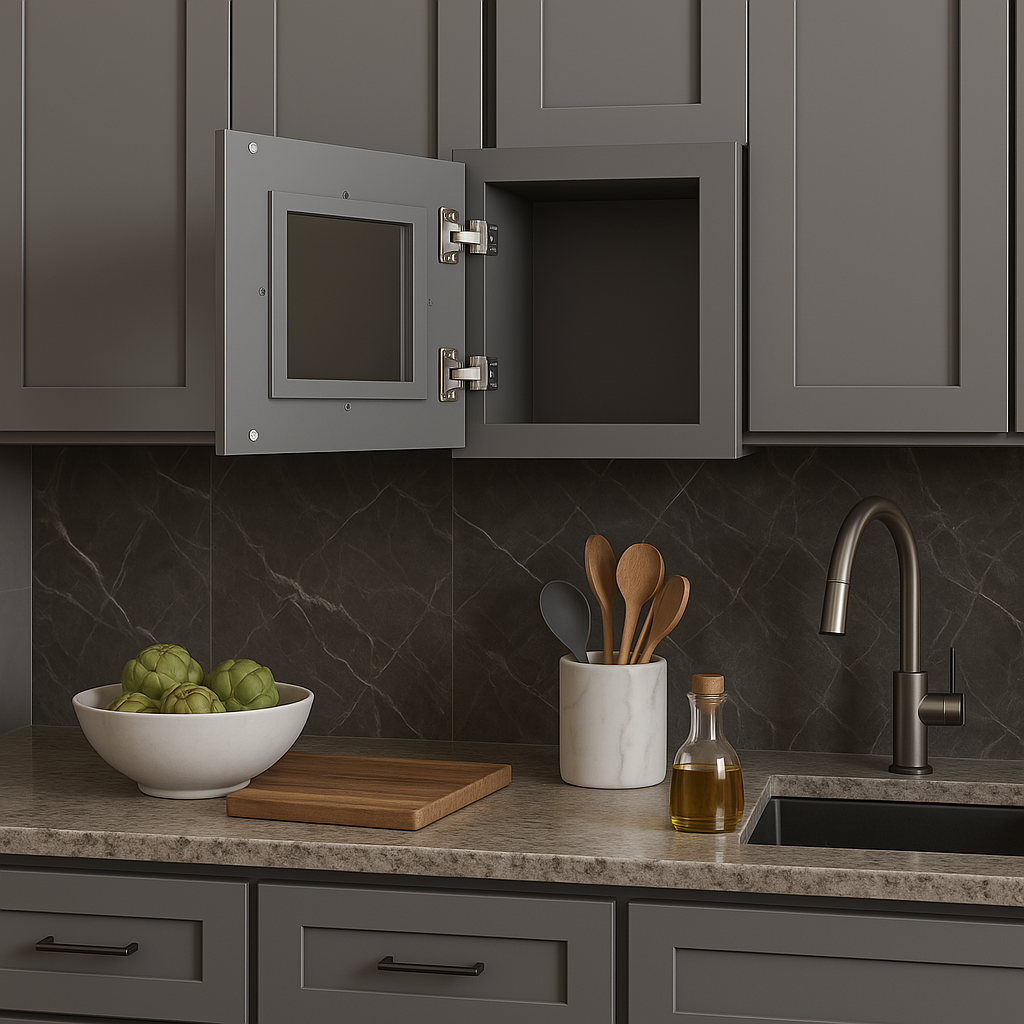 HOMEIBRO 12 in. W x 12 in. D x 12 in. H Shaker Gray Plywood Wall Kitchen Cabinet with 1-Door