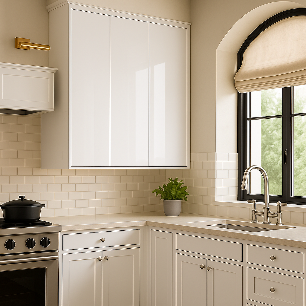 Cambridge Radiance 9 in. W x 12 in. D x 30 in. H Ready-to-Assemble Slab Wall Kitchen Cabinet in White Gloss
