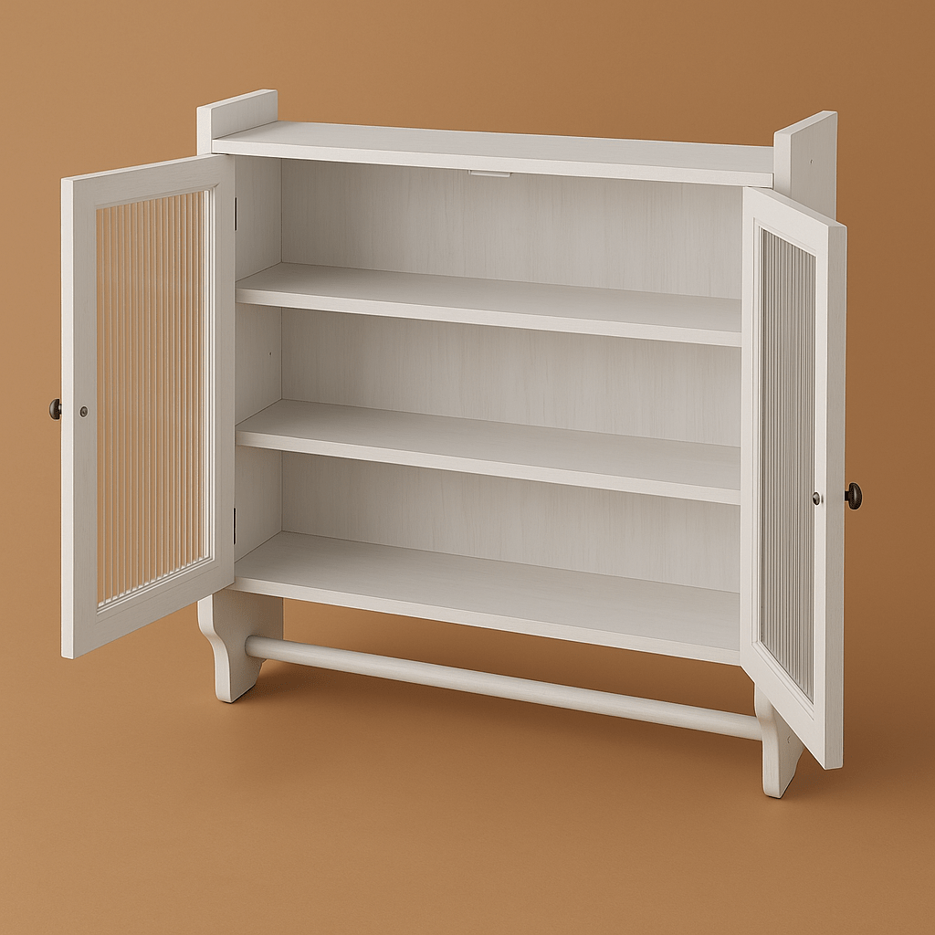 Unbranded Modern 3-Tier Wall Cabinet in White - 24 in. W x 7 in. D x 23 in. H