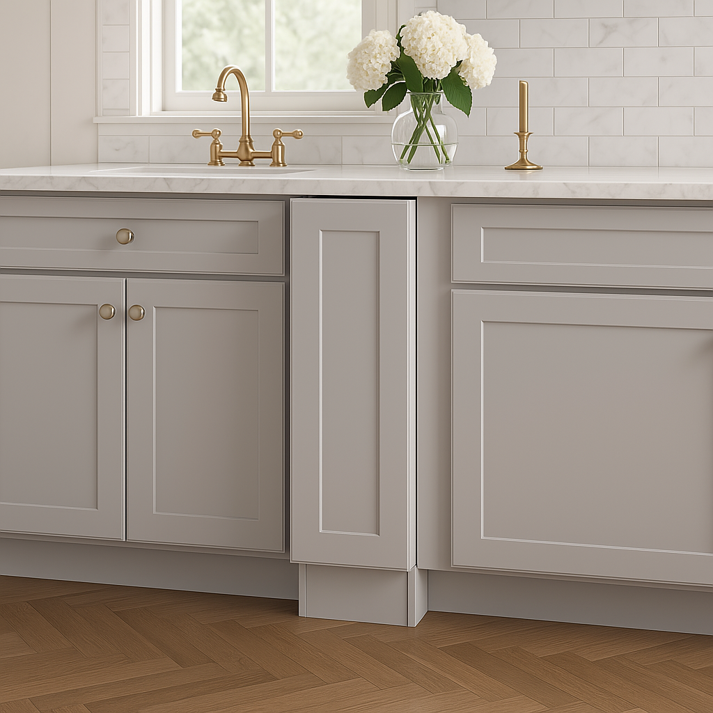 Hampton Bay Avondale 9 in. W x 24 in. D x 34.5 in. H Ready to Assemble Plywood Shaker Base Kitchen Cabinet in Dove Gray
