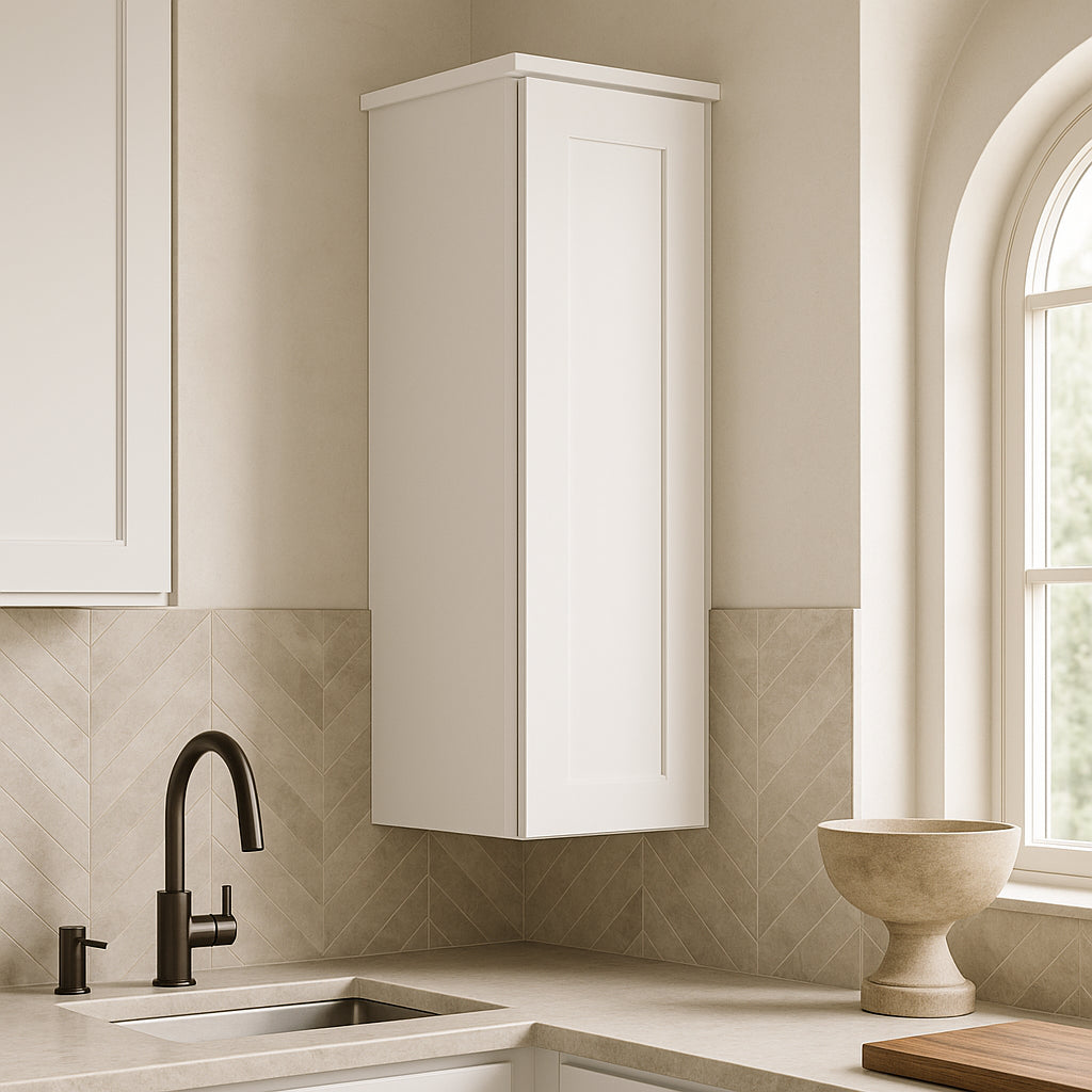 Hampton Bay Avondale Shaker Wall Kitchen Cabinet, Alpine White, 9 in. W x 12 in. D x 36 in. H