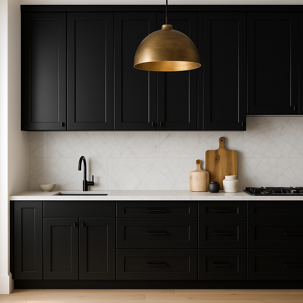 Hampton Bay Avondale Shaker Wall Kitchen Cabinet, 9 in. W x 12 in. D x 30 in. H, Raven Black