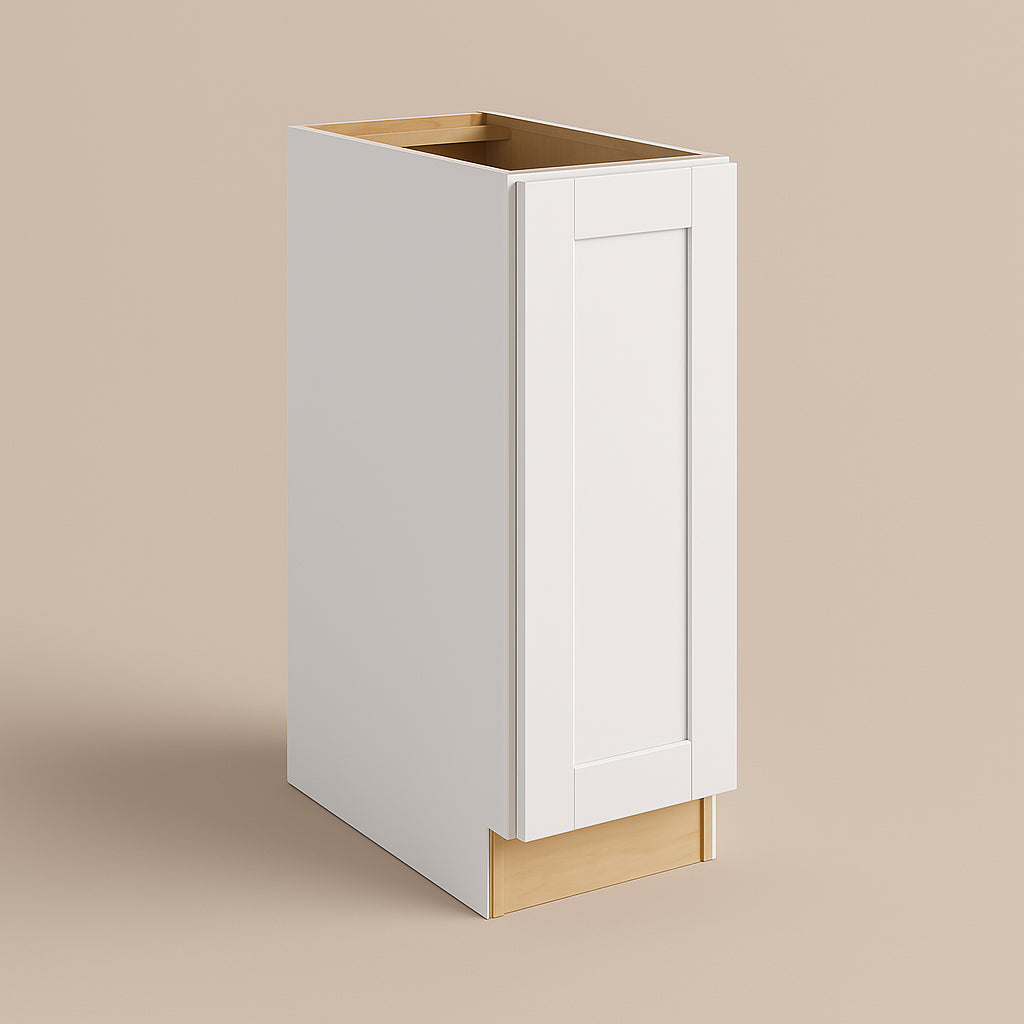 MILL'S PRIDE Richmond Verona White Plywood Shaker Ready to Assemble Base Kitchen Cabinet, Soft Close, 9 in W x 24 in D x 34.5 in H