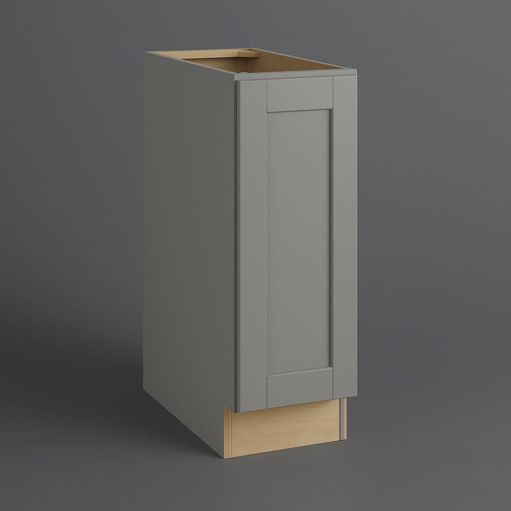 MILL'S PRIDE Richmond Vesuvius Gray Plywood Shaker Ready-to-Assemble Base Kitchen Cabinet with Soft Close - 9 in W x 24 in D x 34.5 in H