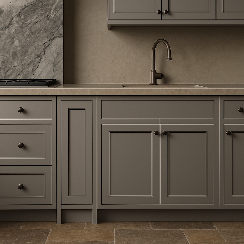 MILL'S PRIDE Richmond Vesuvius Gray Plywood Shaker Ready-to-Assemble Base Kitchen Cabinet with Soft Close - 9 in W x 24 in D x 34.5 in H