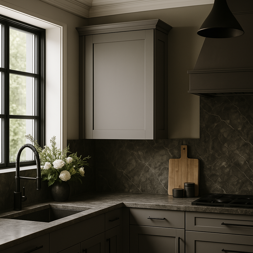 MILL'S PRIDE Richmond Vesuvius Gray Plywood Shaker Wall Kitchen Cabinet 18 in W x 12 in D x 30 in H