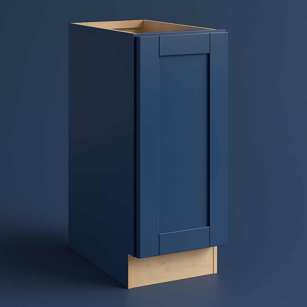 MILL'S PRIDE Richmond Valencia Blue Plywood Shaker Ready-to-Assemble Base Kitchen Cabinet, Soft Close, 9 in W x 24 in D x 34.5 in H