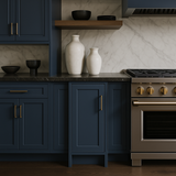 MILL'S PRIDE Richmond Valencia Blue Plywood Shaker Ready-to-Assemble Base Kitchen Cabinet, Soft Close, 9 in W x 24 in D x 34.5 in H