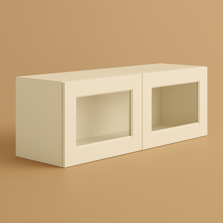 HOMEIBRO 36 in. W x 12 in. D x 12 in. H Antique White Plywood Wall Kitchen Cabinet with 2 Doors