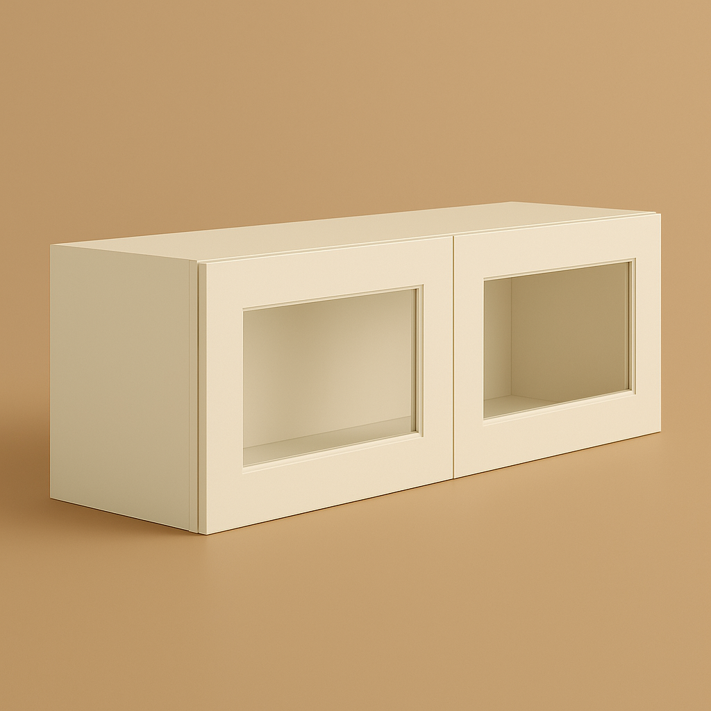 HOMEIBRO 36 in. W x 12 in. D x 12 in. H Antique White Plywood Wall Kitchen Cabinet with 2 Doors