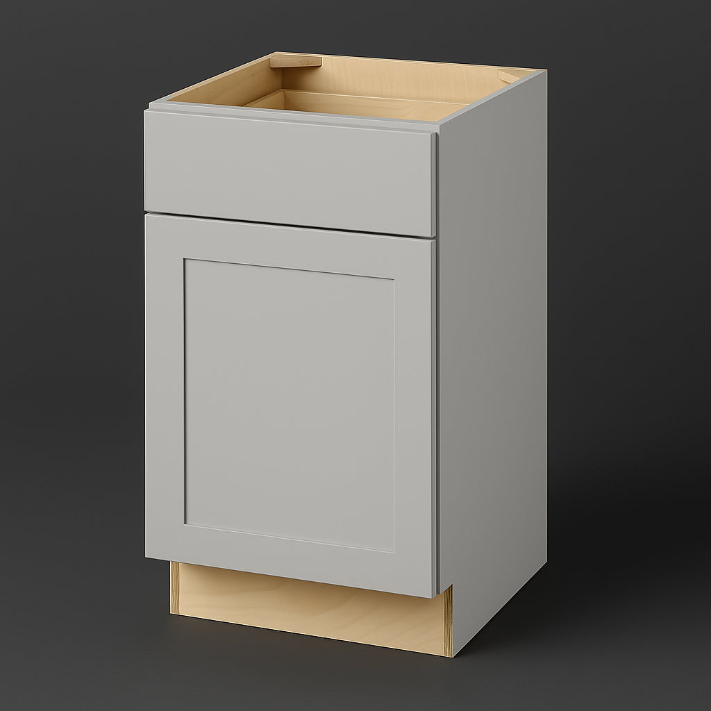 Hampton Bay Avondale 18 in. W x 24 in. D x 34.5 in. H Ready to Assemble Plywood Shaker Base Kitchen Cabinet in Dove Gray
