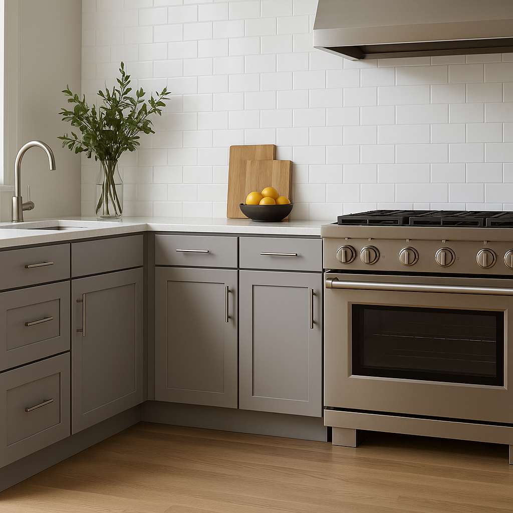Hampton Bay Avondale 18 in. W x 24 in. D x 34.5 in. H Ready to Assemble Plywood Shaker Base Kitchen Cabinet in Dove Gray