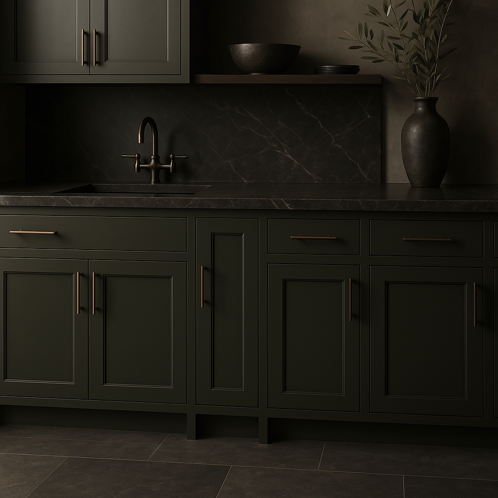 Hampton Bay Avondale Shaker Base Kitchen Cabinet, 9 in. W x 24 in. D x 34.5 in. H, Fern Green