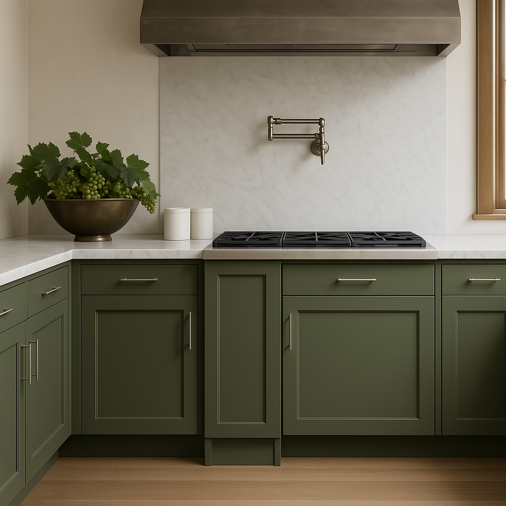 Hampton Bay Avondale Shaker Base Kitchen Cabinet, 9 in. W x 24 in. D x 34.5 in. H, Fern Green
