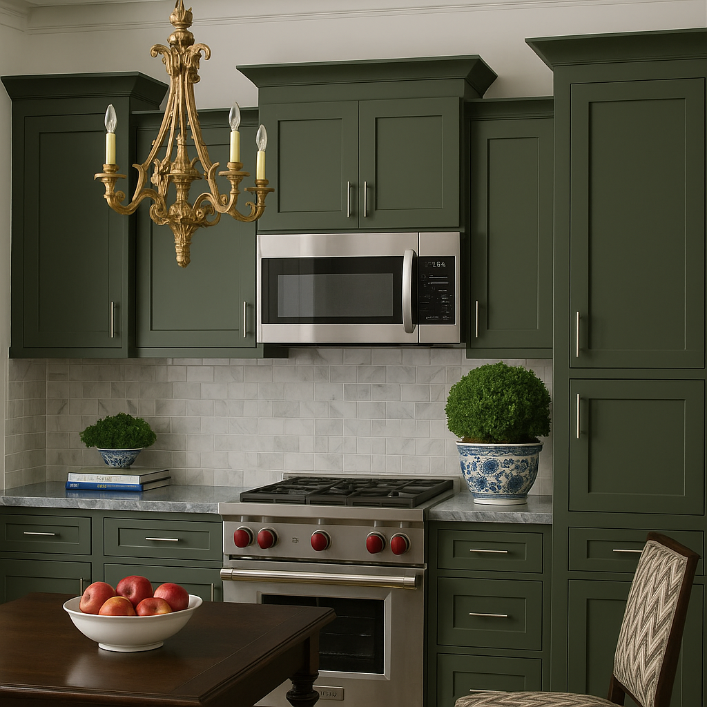 Hampton Bay Avondale 24 in. W x 12 in. D x 36 in. H Plywood Shaker Wall Kitchen Cabinet in Fern Green