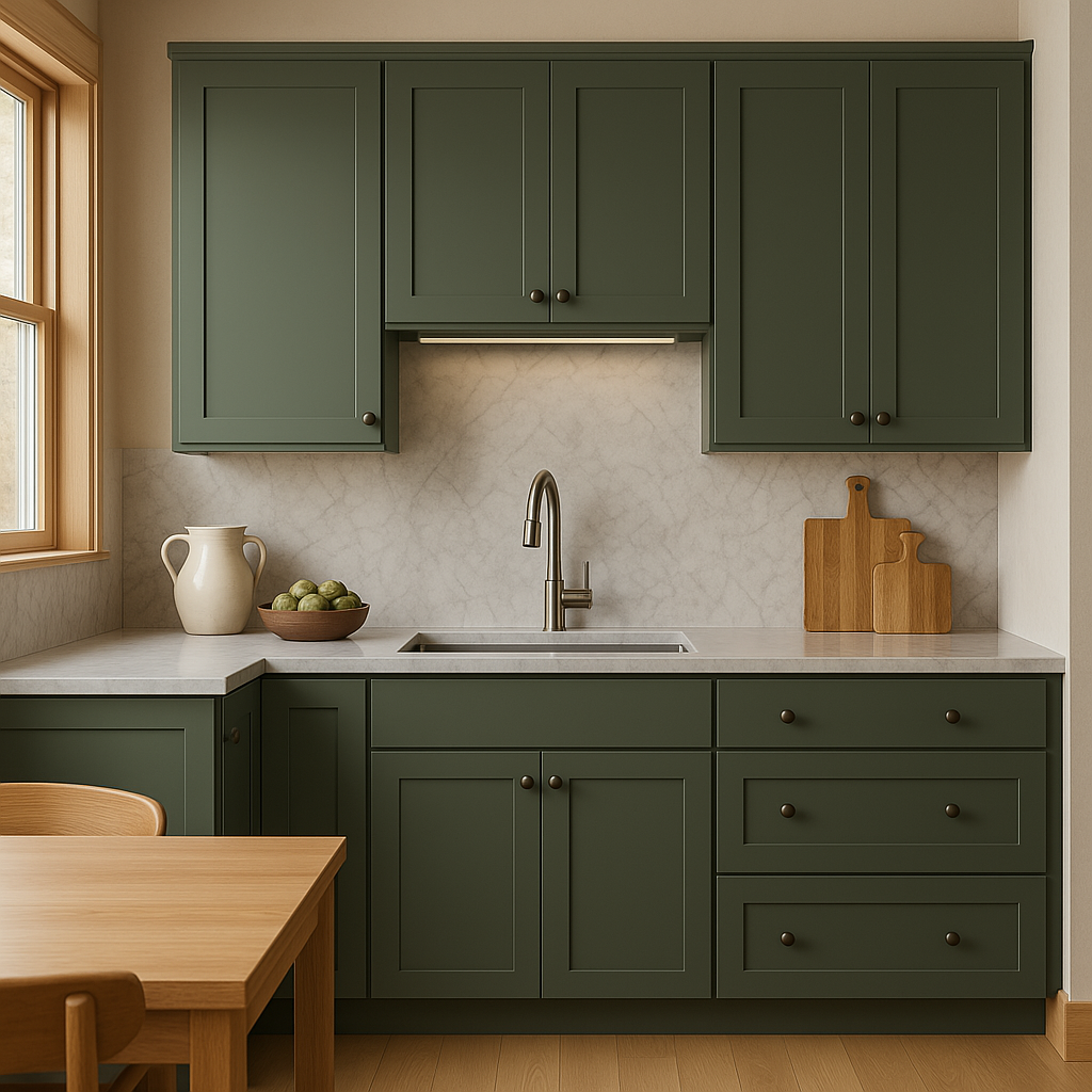 Hampton Bay Avondale 24 in. W x 12 in. D x 36 in. H Plywood Shaker Wall Kitchen Cabinet in Fern Green