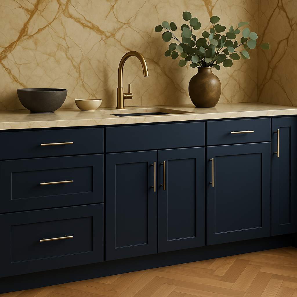 Hampton Bay Avondale Shaker Base Kitchen Cabinet, Ink Blue, 9 in. W x 24 in. D x 34.5 in. H