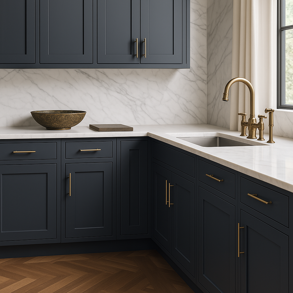 Hampton Bay Avondale Shaker Base Kitchen Cabinet, Ink Blue, 9 in. W x 24 in. D x 34.5 in. H