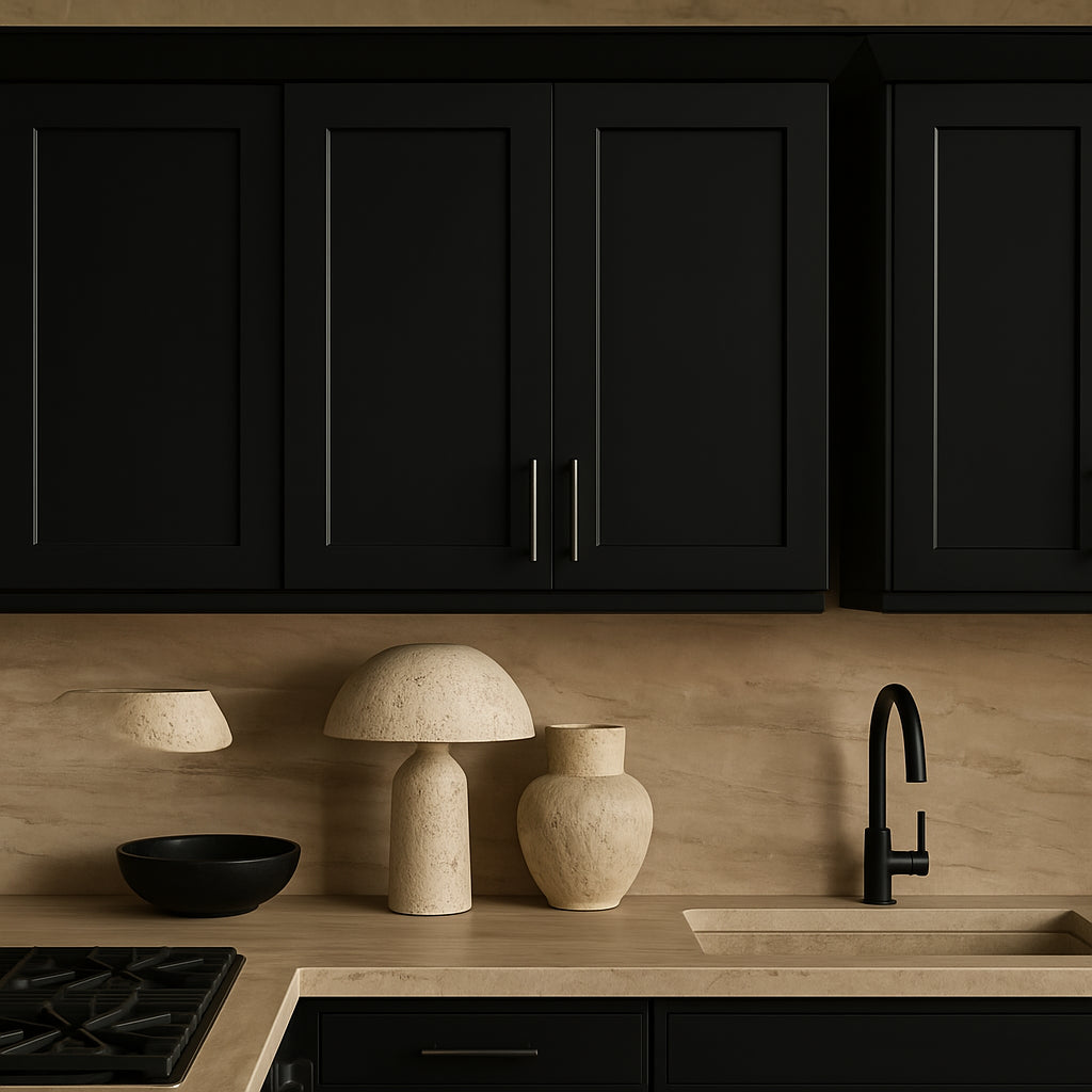 Hampton Bay Avondale 27 in. W x 12 in. D x 36 in. H Ready-to-Assemble Plywood Shaker Wall Kitchen Cabinet in Raven Black