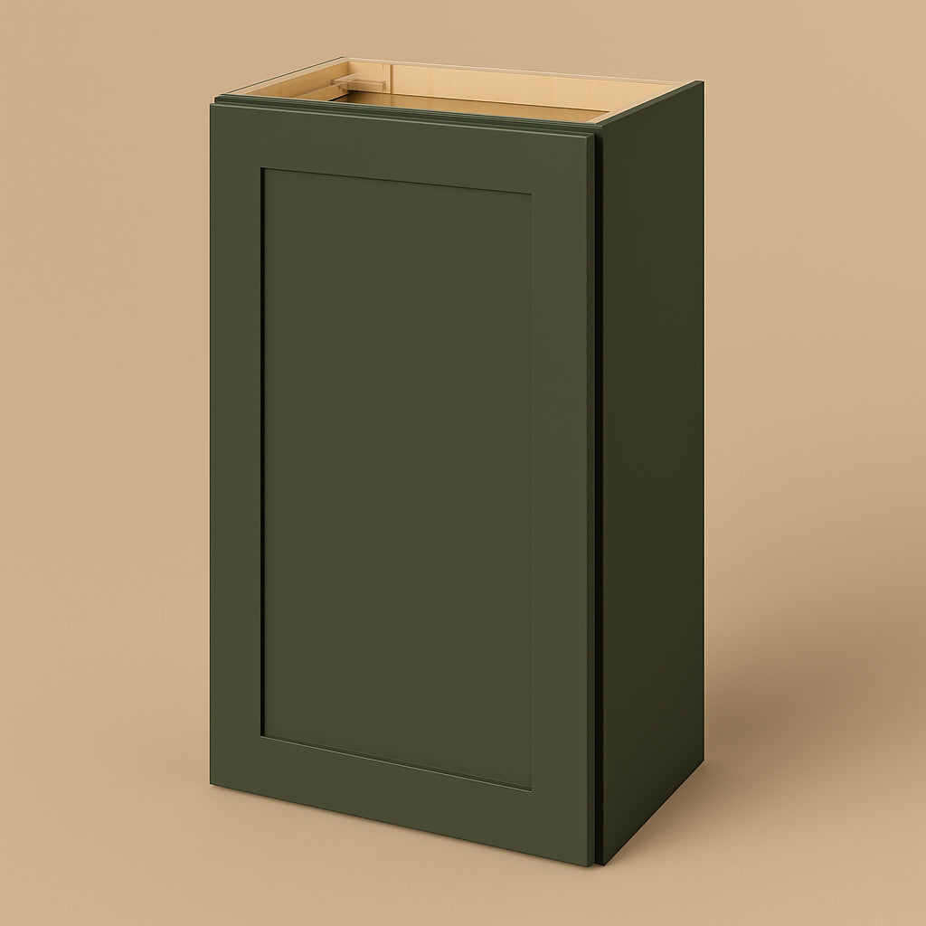 Hampton Bay Avondale 18 in. W x 12 in. D x 30 in. H Ready-to-Assemble Plywood Shaker Wall Kitchen Cabinet in Fern Green