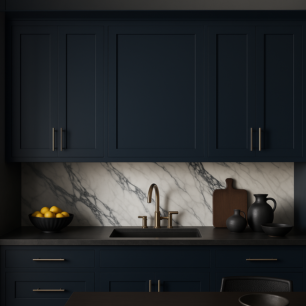 Hampton Bay Avondale Shaker Wall Kitchen Cabinet, 24 in. W x 12 in. D x 36 in. H, Ink Blue