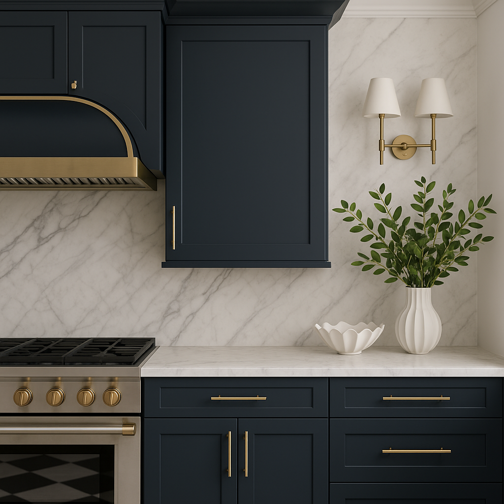 Hampton Bay Avondale Shaker Wall Kitchen Cabinet, 24 in. W x 12 in. D x 36 in. H, Ink Blue