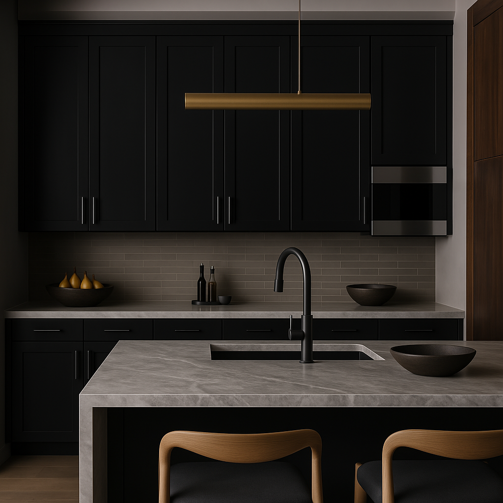 Hampton Bay Avondale Shaker Wall Kitchen Cabinet, 18 in. W x 12 in. D x 42 in. H, Raven Black