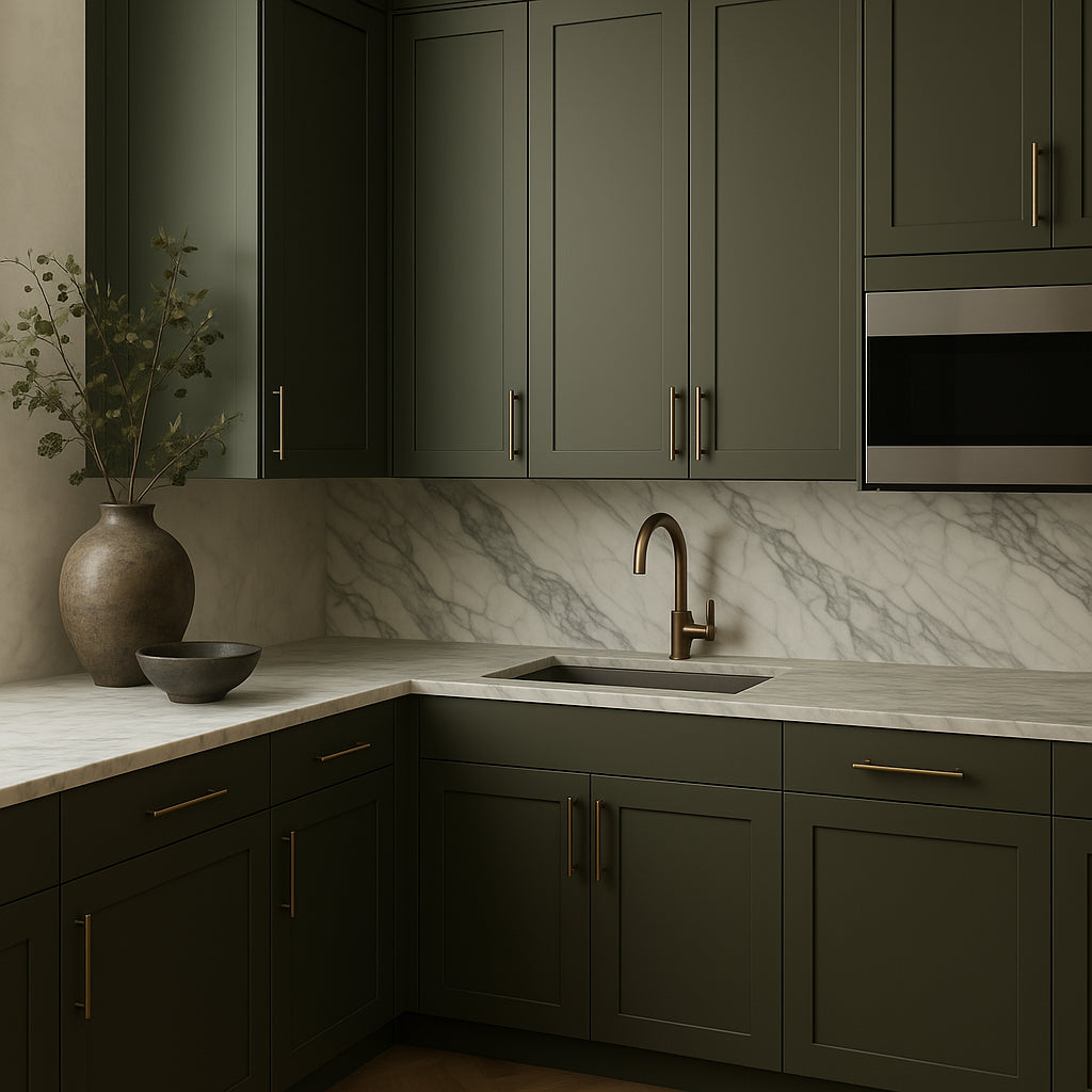 Hampton Bay Avondale Shaker Wall Kitchen Cabinet, 12 in. W x 12 in. D x 36 in. H, Fern Green