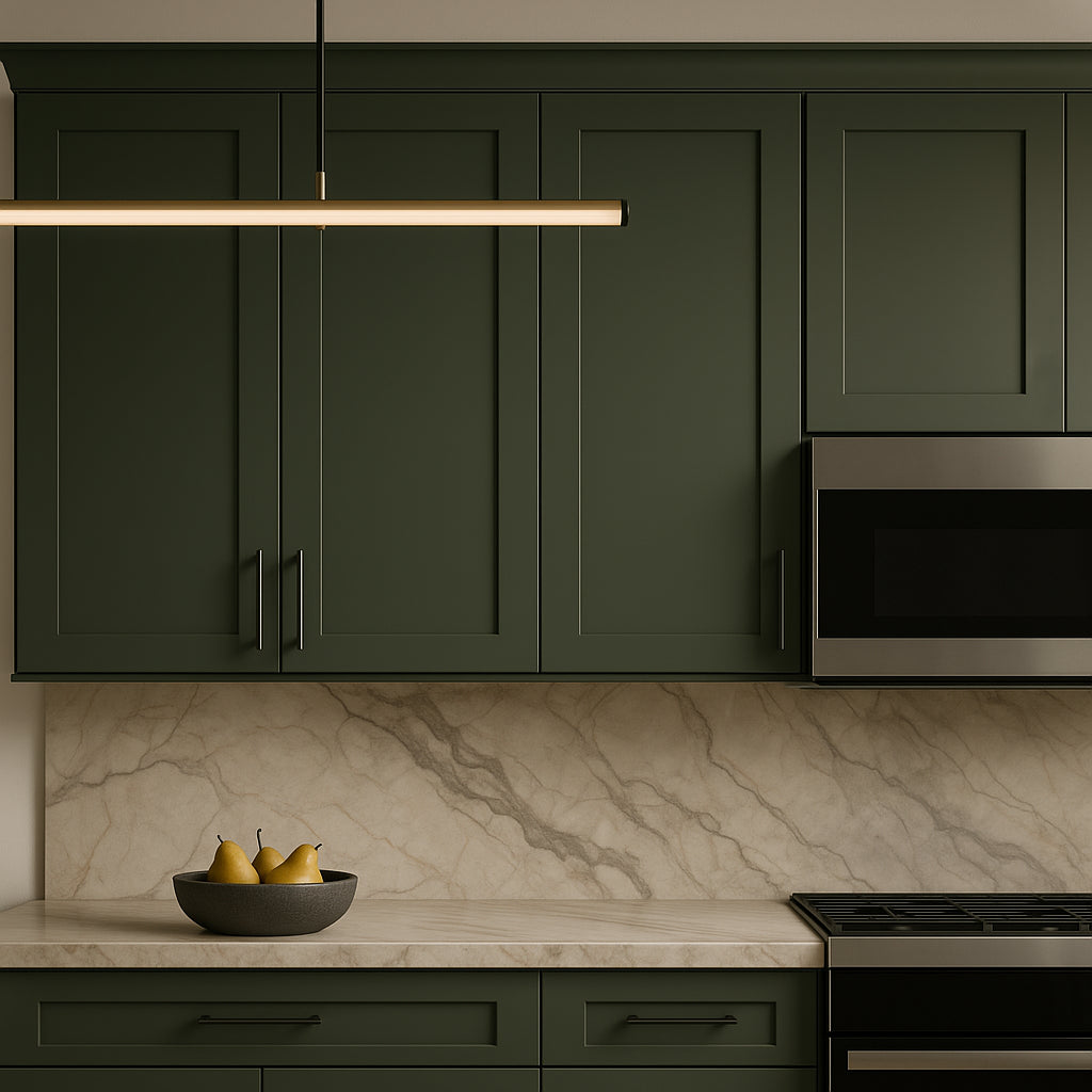 Hampton Bay Avondale Shaker Wall Kitchen Cabinet, 15 in. W x 12 in. D x 30 in. H, Fern Green