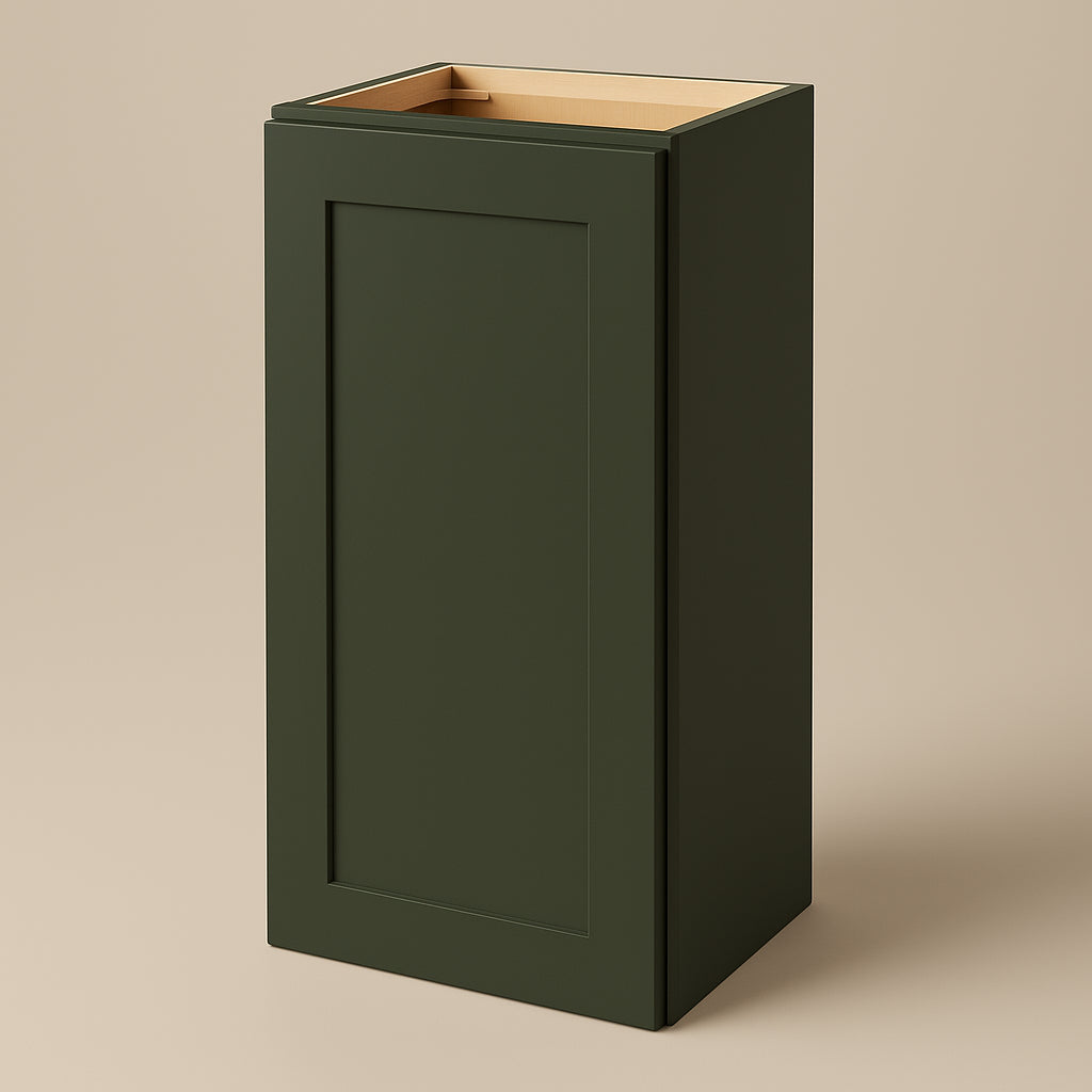 Hampton Bay Avondale Shaker Wall Kitchen Cabinet, 15 in. W x 12 in. D x 30 in. H, Fern Green