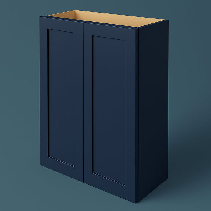Hampton Bay Avondale 27 in. W x 12 in. D x 36 in. H Ready-to-Assemble Plywood Shaker Wall Kitchen Cabinet in Ink Blue